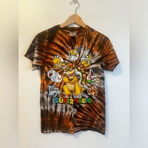 Super Mario Villains Bowser Tie Dye Tee Shirt Size Small